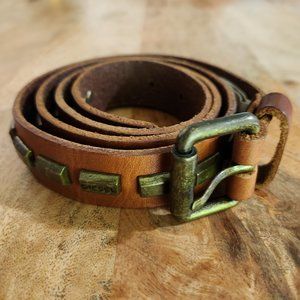 Diesel Studded Brown Leather Belt